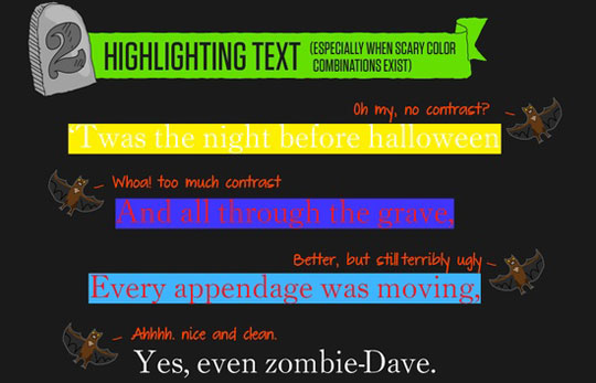 Highlighting text with improper color codes