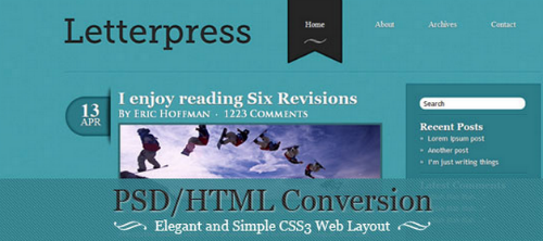 PSD HTML Conversion Elegant and Simple CSS3 Web Layout