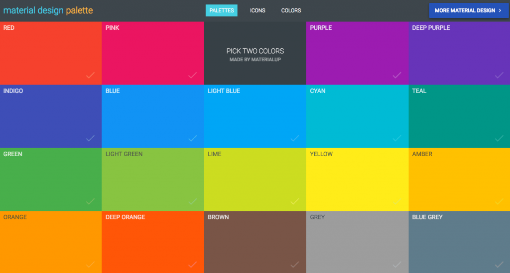 material design color palette