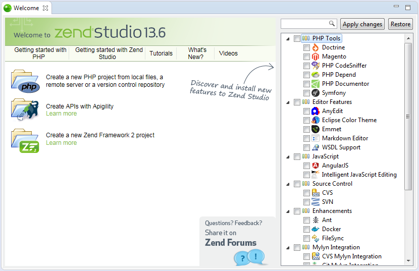 Zend Studio editor