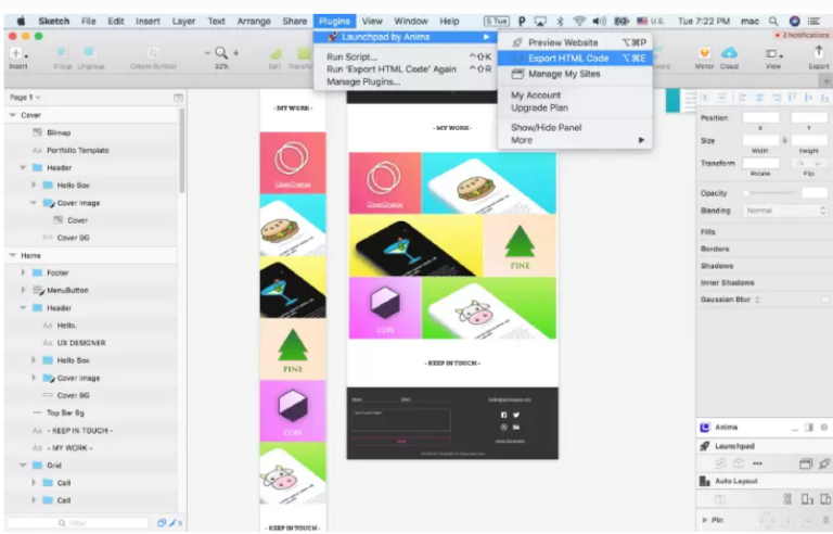Sketch to HTML Conversion: Responsive Services