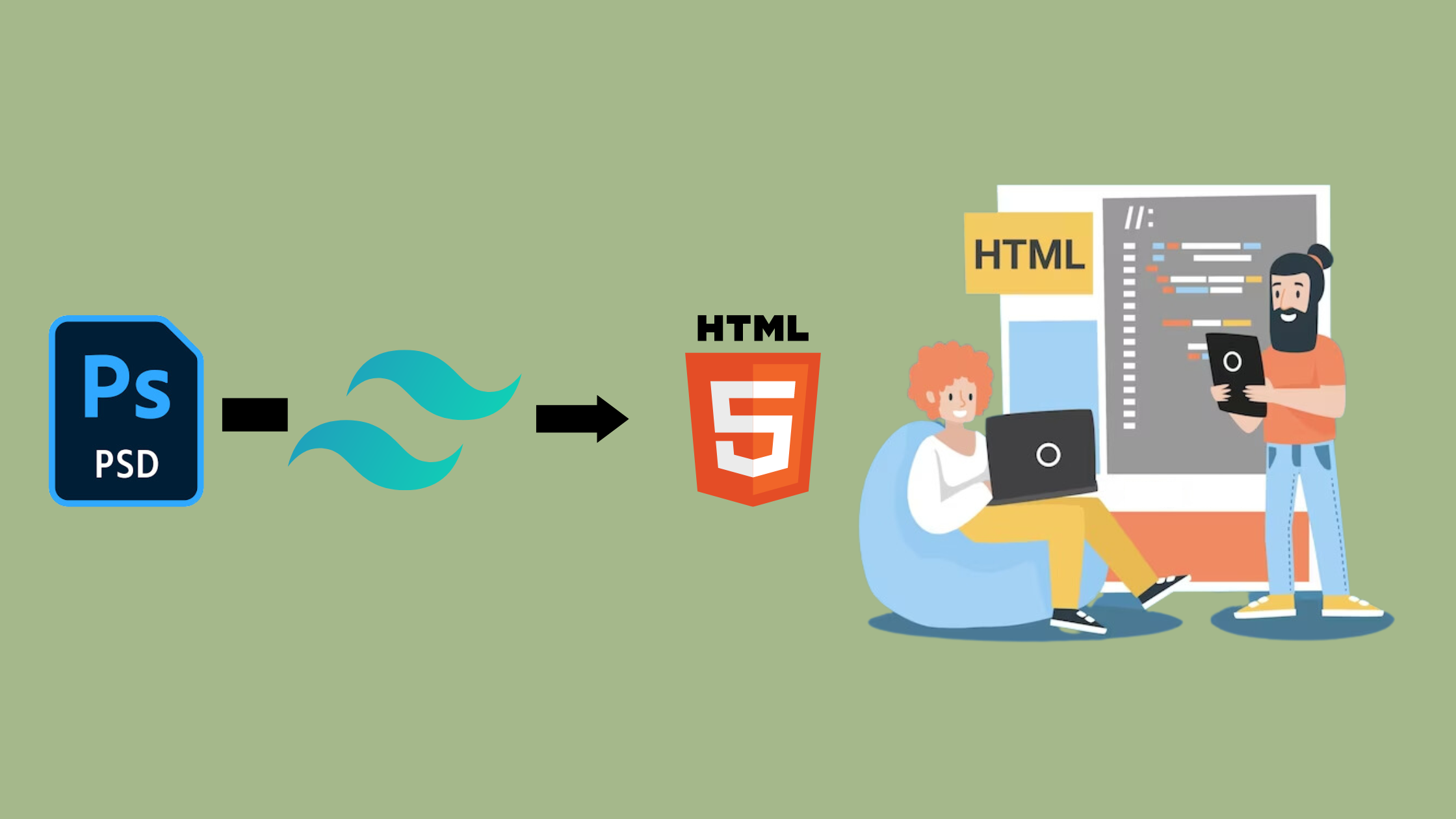 Tailwind CSS PSD to HTML conversion Framework